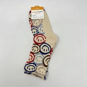 27R. Happy Face Embroidered Sock